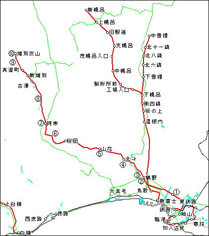 雄別鉄道 雄別炭山駅 10円(赤線)入場券-